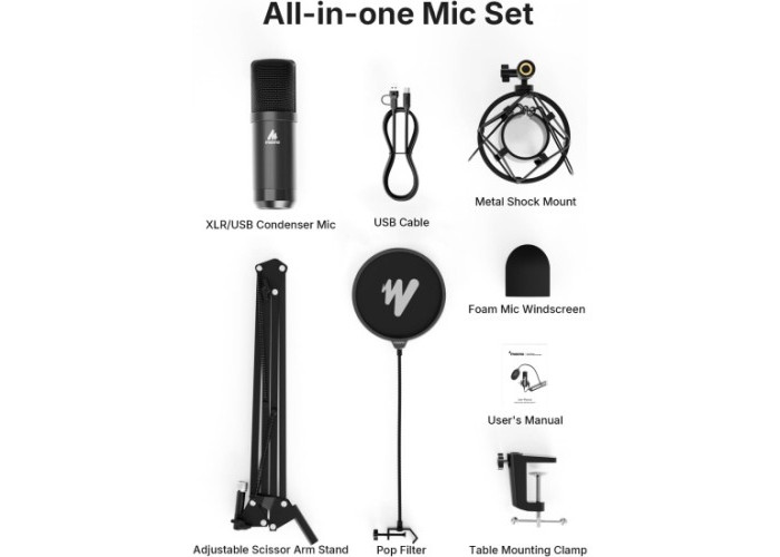 MAONO AU - A04 Gen2 Studio Quality Condenser XLR, USB, and Type-C Microphone (Update Model)