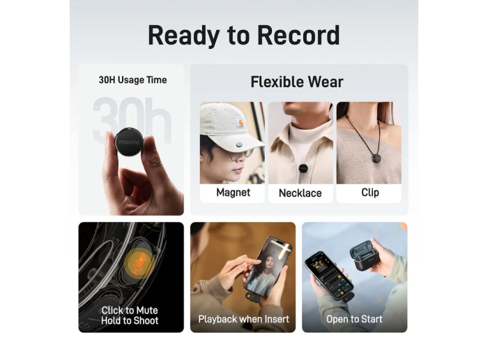 Maono Wave T5 Wireless Lavalier Microphone Combo 