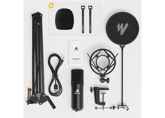 Maono AU-A04 Condenser Microphone Boom Arm Bundle Plug and Play