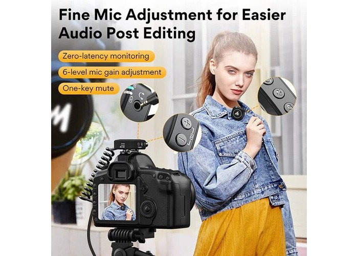 Maono WM820 Real-time Monitoring and Mute Wireless Lavalier Microphone