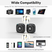 Maono WM820 Real-time Monitoring and Mute Wireless Lavalier Microphone