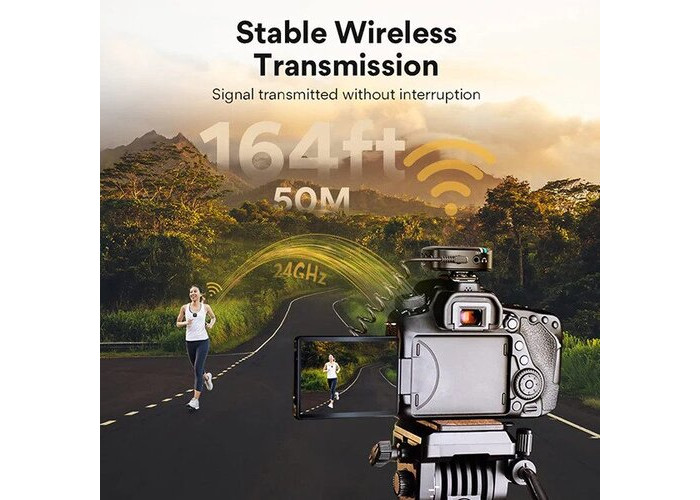 Maono WM820 Real-time Monitoring and Mute Wireless Lavalier Microphone
