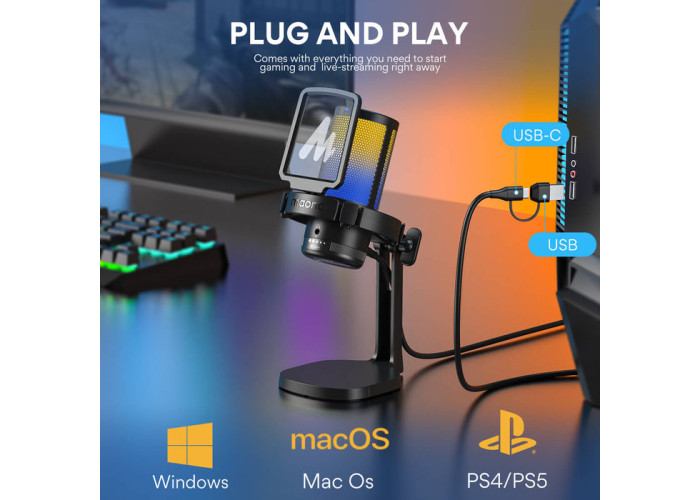 MAONO DGM20 GamerWave Condenser USB Gaming RGB Microphone (DM20)