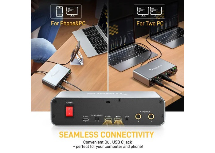 Maono PS22 Audio Interface for Recording, Music Production, Guitar
