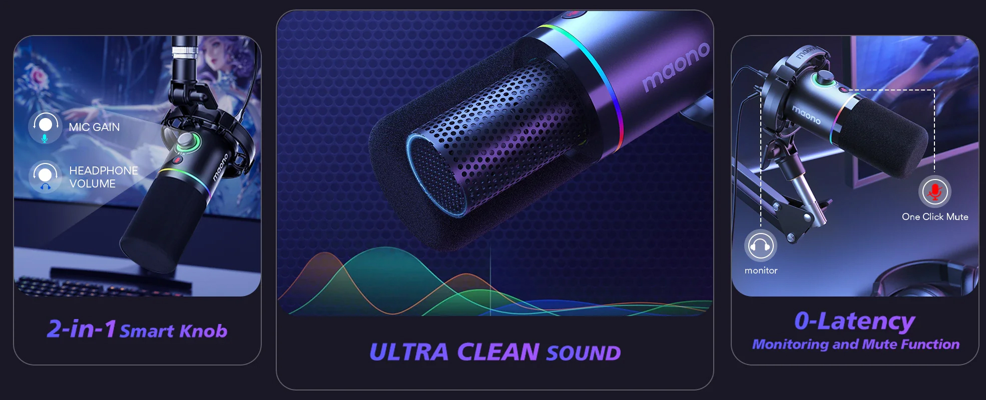 MAONO PD200XS RGB USB/XLR Dynamic Microphone
